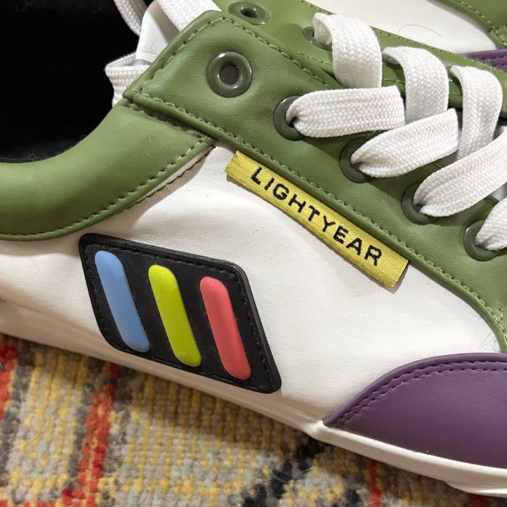 Disney Men’s White, Green & Purple Lightyear Low-Top Sneakers - Picture 2 of 8